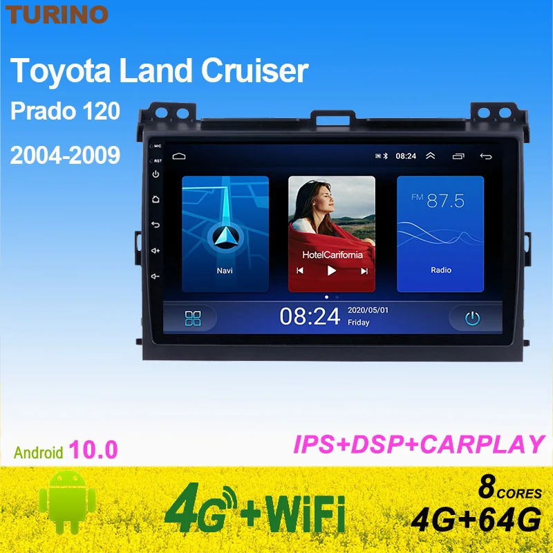 9 &quotIPS Android10 для 2004-2009 Toyota Land Cruiser Prado 120 автомобильный мультимедийный плеер DVD GPS