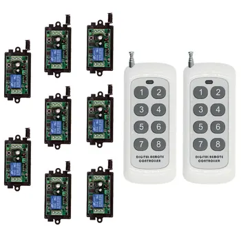 

DC9V 12V 24V split 8 way wireless remote control switch 1 control 8 sets of LED advertising lights access control remote control