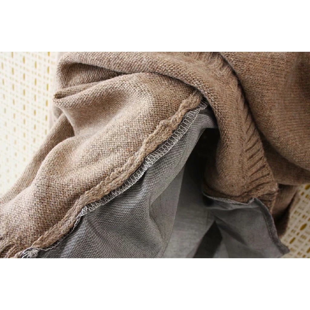 Женские вязаные свитера размера плюс 2XL-4XL, имитация двух частей, осенне-зимние пуловеры с длинными рукавами, повседневная верхняя одежда