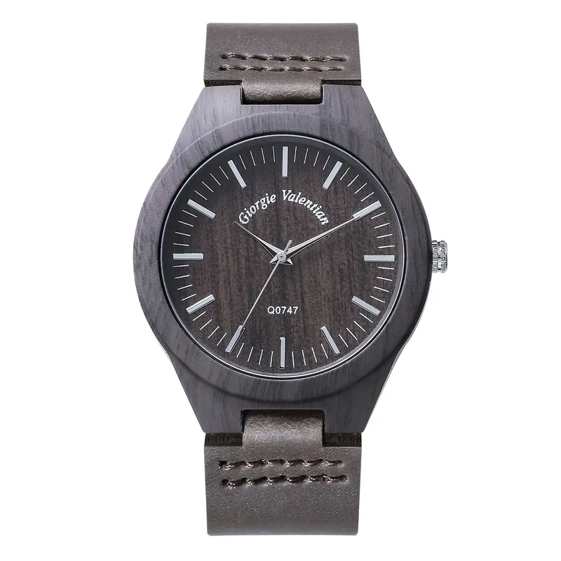 black wood watch QW Бульонные спортивная сумка для женщин мужчин okwish персональный подарок кварцевые мрамор из цветных треугольников; логотип бамбуковая Dropship минималистский reloj деревянные часы - Цвет: black wood watch