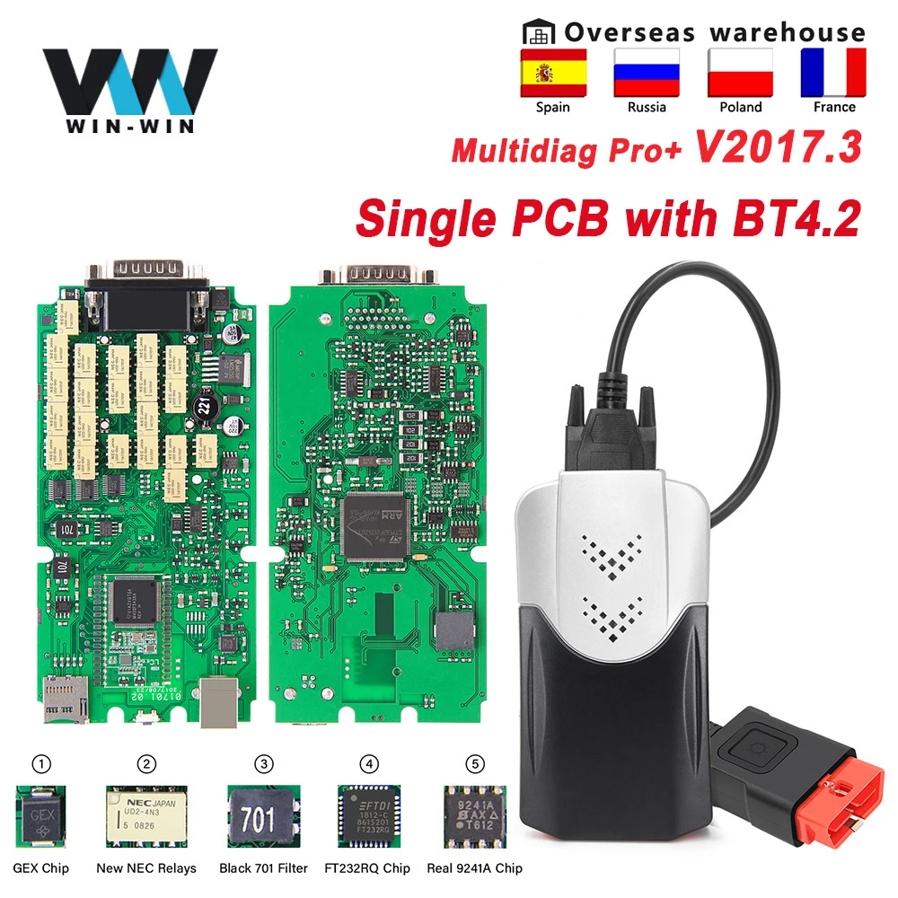 Автомобильный диагностический прибор Multidiag Pro + Keygen OBD 2 OBD2 беспроводной сканер для