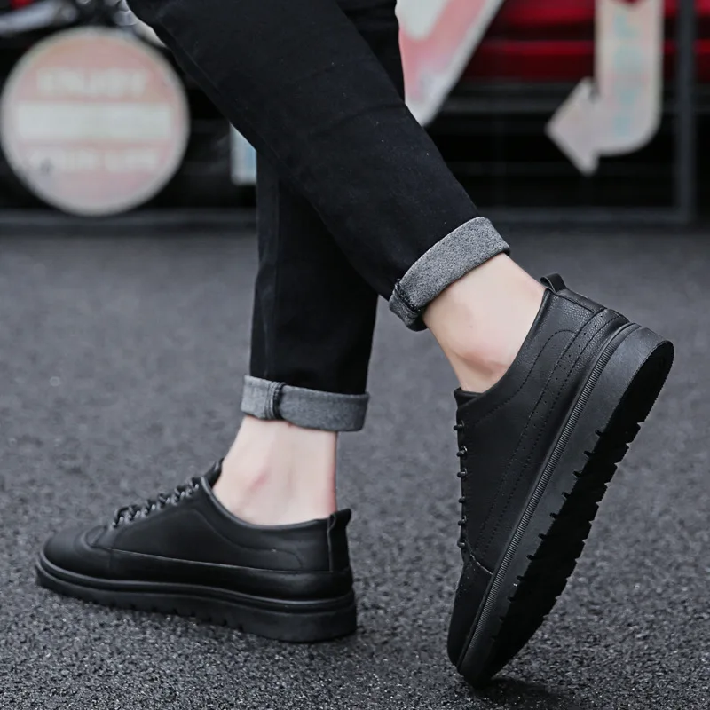 

Thick Warm Leather Shoes England plus Velvet Flat Keel Thin Shoes New Style Winter MEN'S SHOES Versatile Men Casual Trendy Shoes