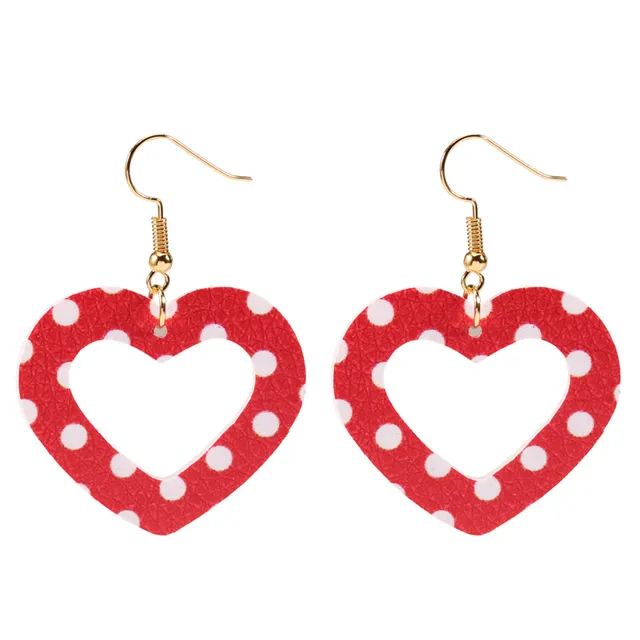 Love Heart Pendant Hollow Pu Leather Earrings New Dangle Earrings for women Valentine's Day Gift Wholesale valentine earrings T2194RBD55