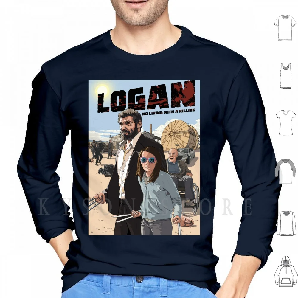 Толстовки Logan-No Living With A Killing с длинным рукавом Логан старик 2017 Xmen X23 оружие X Comics 2023 |