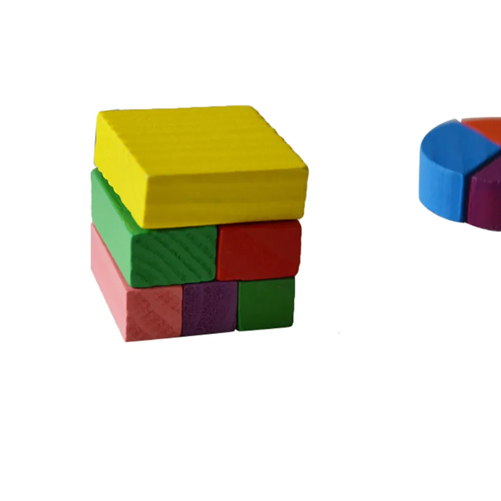 DIY воображение Дети Детские деревянные геометрические строительные головоломки Раннее Обучение обучающая игрушка развивающие игрушки сделай сам