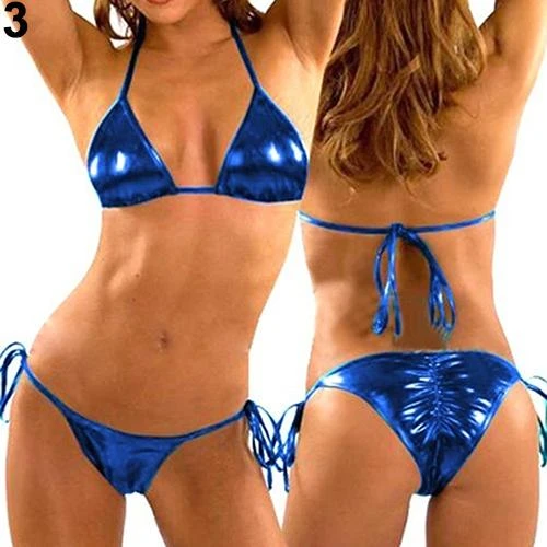 metallic bathing suit top