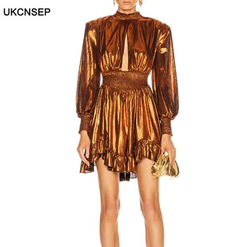 

UKCNSEP High Quality 2020 Winter Women Dress New Arrival Long Sleeve Draped Bodycon Celebrity Evening Party Dress Sexy Dress