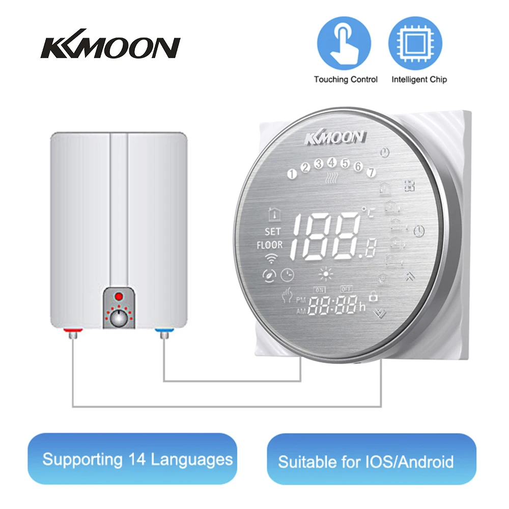 KKmoon умный цифровой бойлер для воды/газа, термостат для отопления, регулятор, приложение, управление s, Wi-Fi, голосовое управление, контроль температуры в комнате, Лер