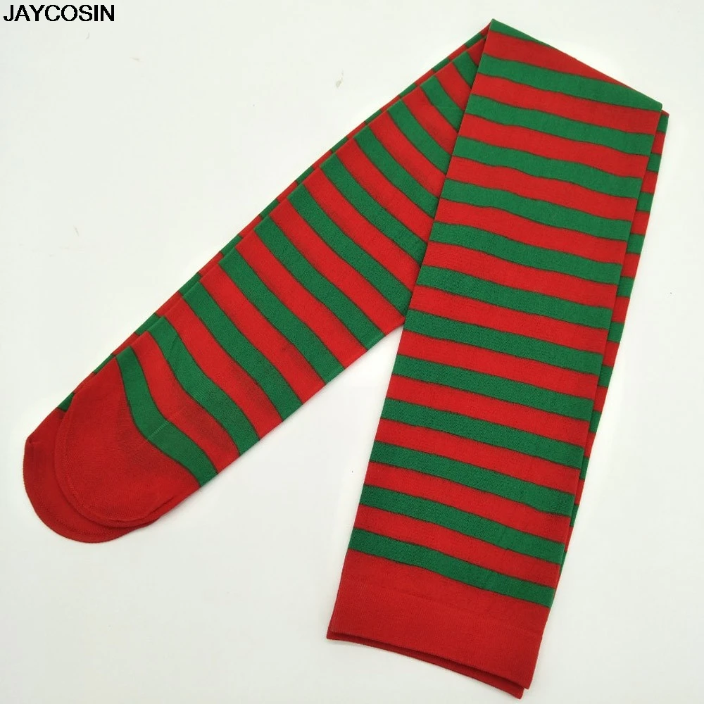 JAYCOSIN, чулки, колготки эльфа, полосатые, красные, зеленые, рождественское нарядное платье, костюм, гольфы, calcetines mujer, колготки, хит 9910