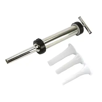 

Stainless Steel Sausage Maker Meat Stuffer Syringe Filler Hand Operated Machine