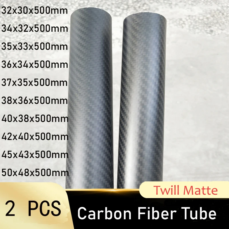 DUOCAI 3K Carbonrohr – 500mm, 12x12x8mm, Twill-Matte, Hohe Festigkeit, Leicht