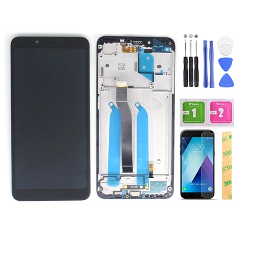 6a Black with Frame lcd 5,4" для Xiaomi Redmi 6 lcd сенсорный экран кодирующий преобразователь сенсорного экрана в сборе с рамкой lcd для Redmi 6a lcd - Цвет: 6a Black with Frame