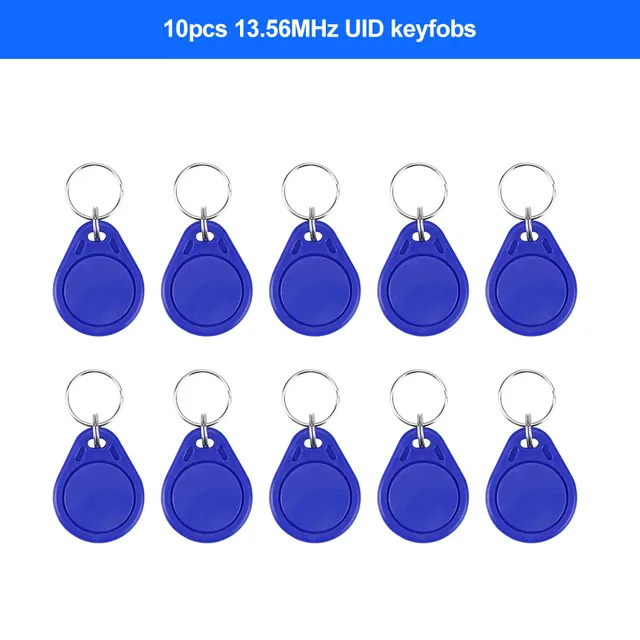 10 English Frequency RFID Copier Duplicator 125KHz Key fob NFC Reader Writer 13.56MHz Encrypted Programmer USB UID Copy Card Tag 10pcs UIDKey