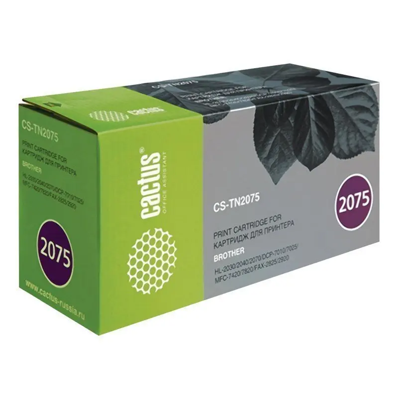 Картридж лазерный CACTUS (CS-TN2075) для BROTHER HL-2030R/MFC-7420/FAX-2825 ресурс 2500 стр | Электроника