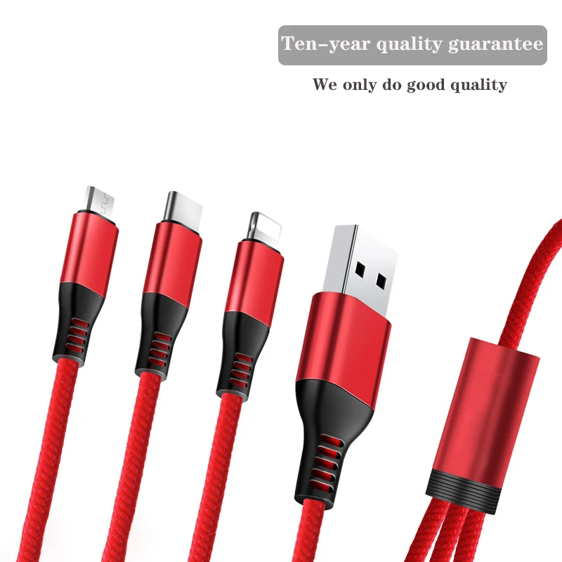 Three in one USB Cable Mobile Phone Charger Data communication Cable connector Type C adapter for 5