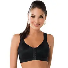 Женская Спортивная одежда для женщин, однотонный бюстгальтер с креплением спереди, без косточек, удобная мягкая чашка