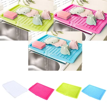 

Drain Rack Kitchen Plastic Dish Drainer Tray Large Sink Drying Rack Worktop Organizer Drying Rack For Dishes Dropshipping Newest