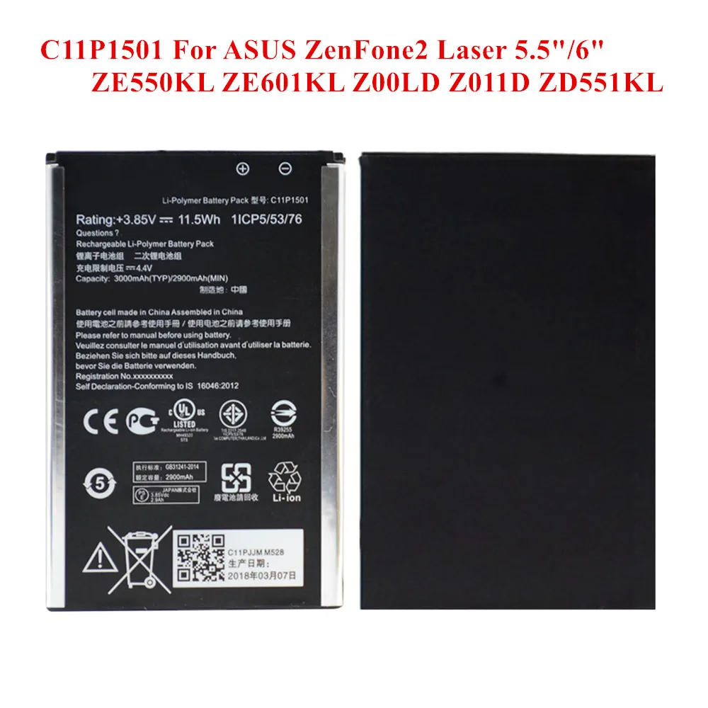 100% новый аккумулятор C11P1501 для ASUS ZenFone 2 Laser 5 дюйма/6 дюймов Zenfone selfie ZE550KL ZE601KL Z00LD Z011D