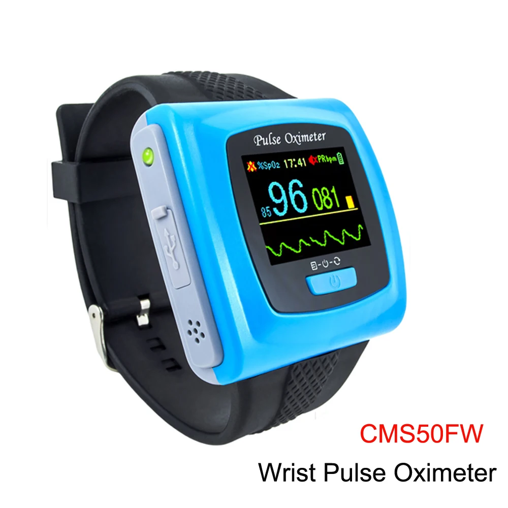 Цветной OLED дисплей наручные Пульсоксиметр CMS50FW крови кислородом SPO2 пульсометр