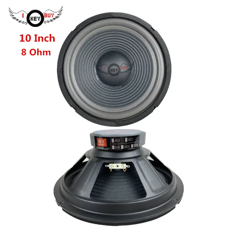 10 Polegada 8 ohm baixo alto-falante 255mm rosqueado papel bacia cone bolha borda de espuma lateral quadrado dança ktv casa altifalante subwoofer