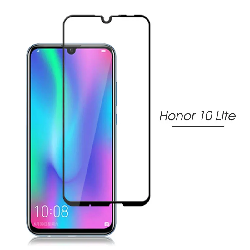Full Cover Screen Protector Glass On Honor 10 lite light Protective for huawei honor life honer 10lite Tempered | Мобильные телефоны