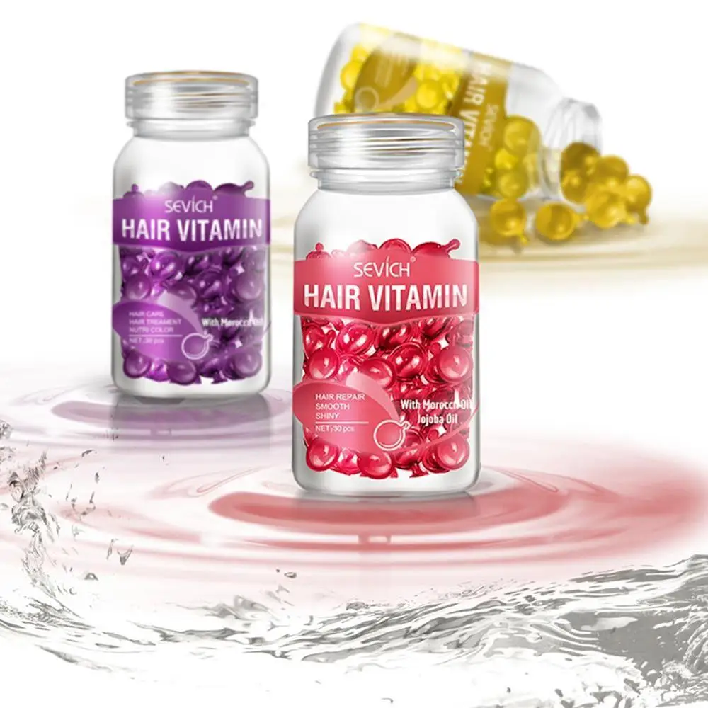 Smooth Silky Hair Vitamin Capsule Keratin Complex Oil Repair Care Serum Anti Hair Hair Hair Oil Damaged Loss Moroccan T4B6