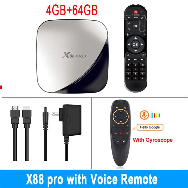 4GB 64GB G10-Gyro Smart Android tv Box Android 9,0X88 Pro 4 ГБ 32 ГБ 64 Гб RK3318 2,4G& 5G wifi 4K 3D HDR медиаплеер Google Play телеприставка - Цвет: 4GB 64GB G10-Gyro
