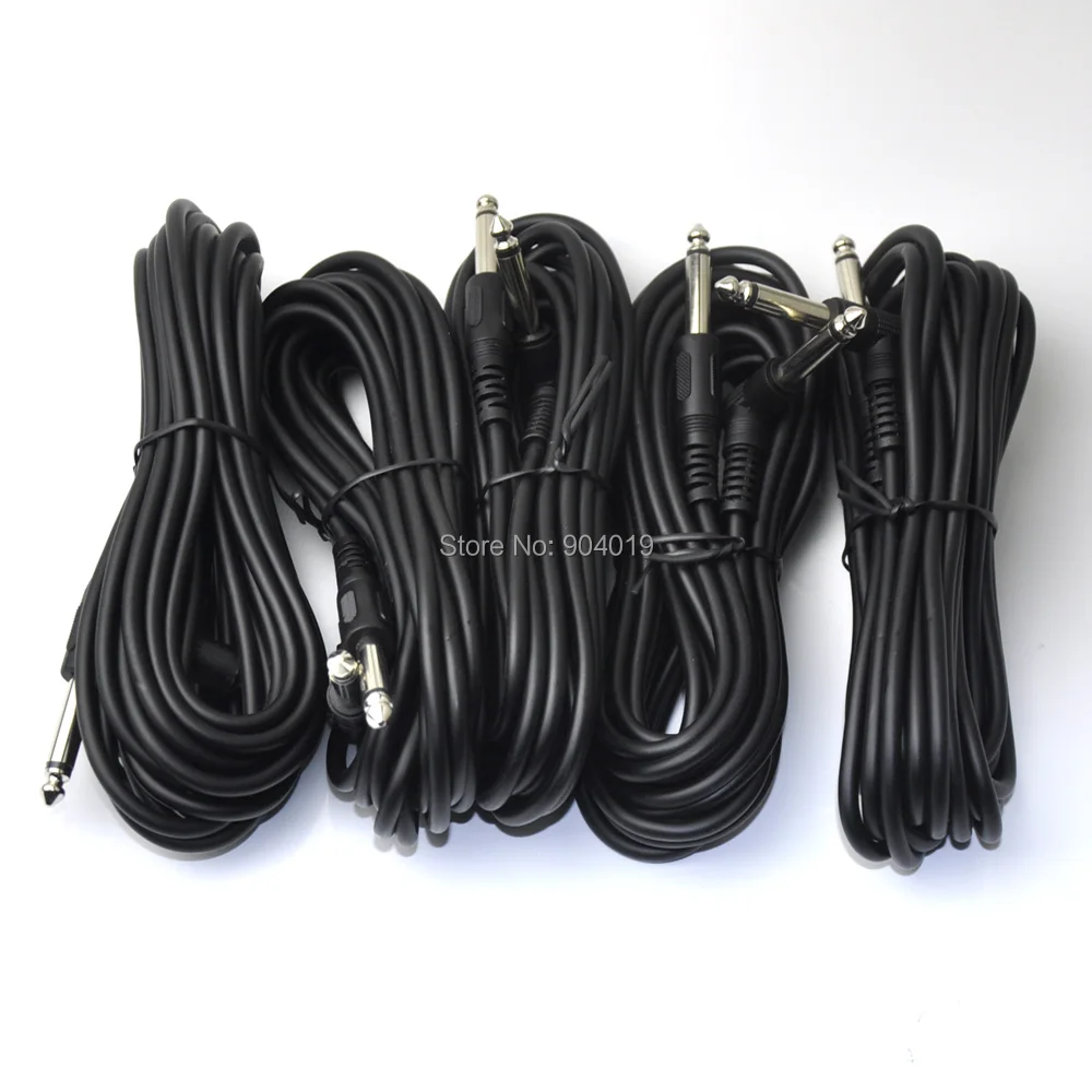 

5Pcs 5m 16ft Guitar Instrument Cable Cord 1/4" Straight to Right Angle