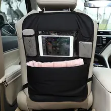 Organizador de asiento trasero de coche, almacenamiento de asiento delantero, bolsa de bolsillo para niños, Kick Mat de viaje automático