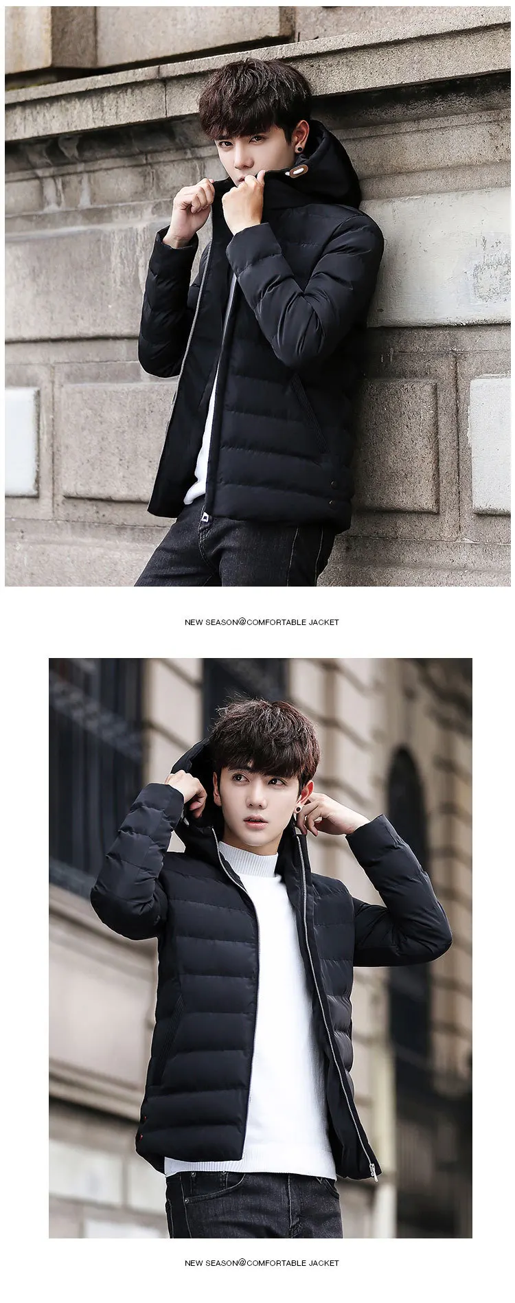 Winter New Style MEN'S Cotton Padded Clothing Casual Youth Thick Coat MEN'S Cotton Clothes Korean-style Fashion 3717
