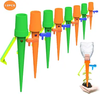 

Automatic Drip Irrigation Plant Watering Devices, Waterer Irrigation Spikes for Potted Plant Flower or Vegetables(12 PCS)