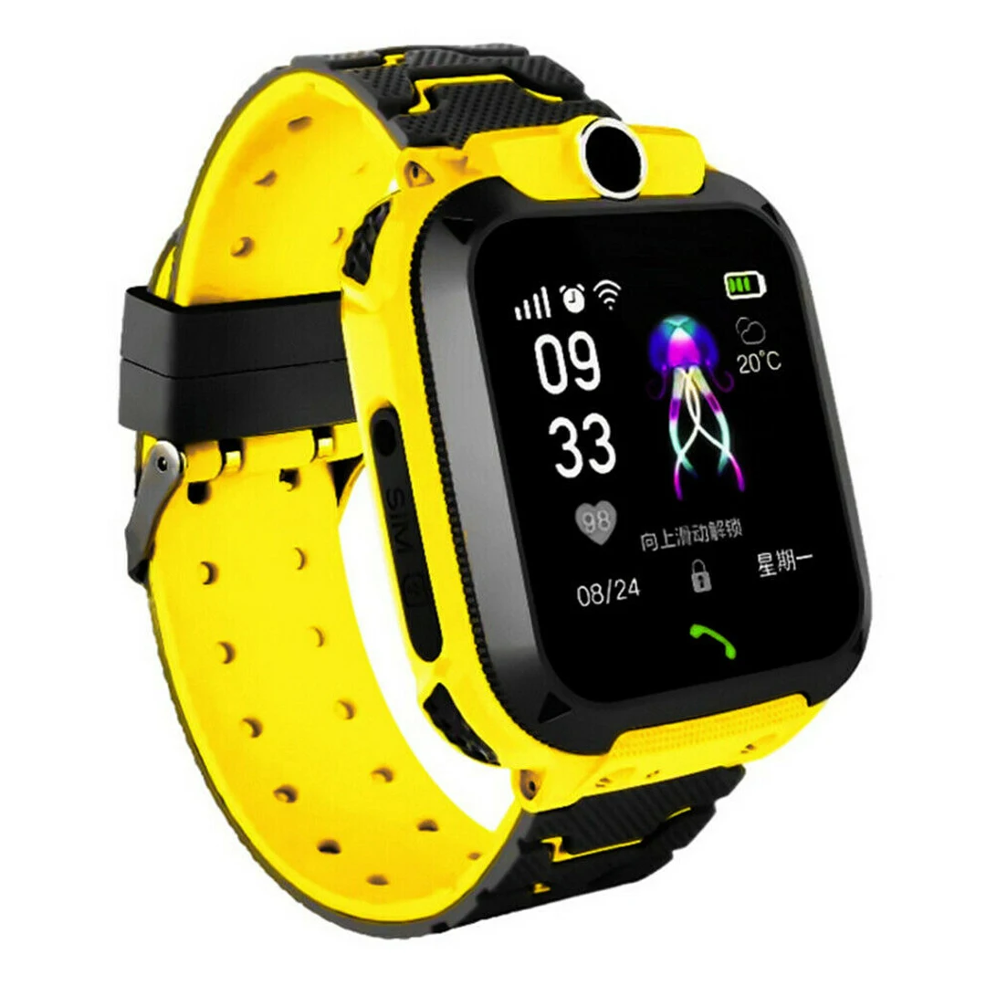New Gift For Kids Yellow Smart Watch With LBS GSM Locator Touch Screen Tracker SOS for Kids FAshion Sport Smart Watches
