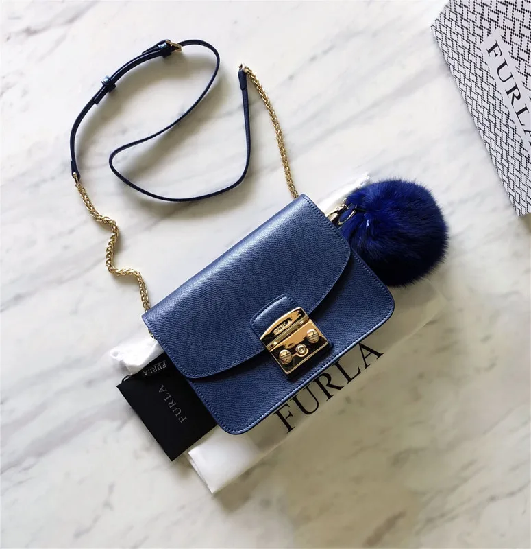 Оригинальные женские сумки FURLA, высококачественные женские кожаные сумки среднего размера, синие цвета, размер 21 см* 9 см* 15 см