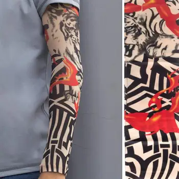 

1pc Cycling Arm Sleeves Sport Sun UV Protective Cuff Basketball Arm Warmer New Imitation Tattoo Arm Sleeve UV Protection Sleeve