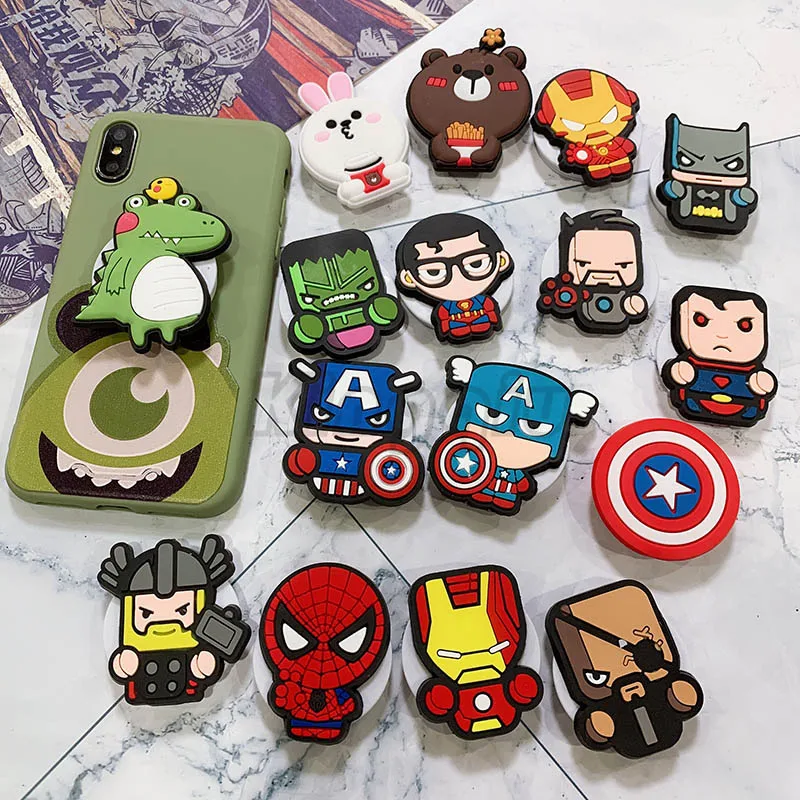 

Marvel Cartoon Phone Holder Expanding Stand Finger Holder For Samsung Xiaomi iphone 7 X Universal phone Stand Car Holder