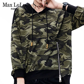 

Max LuLu New Autumn European Vintage Streetwear Womens Casual Clothes Ladies Loose Camouflage Hoodies Printed Hooded Sweatshirts