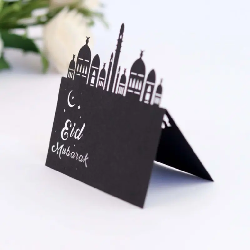  50pcs Laser Cut Eid Mubarak Muslim Ramadan Party Invitation Table Place Card Name Reception Seattin - 4.00036E+12