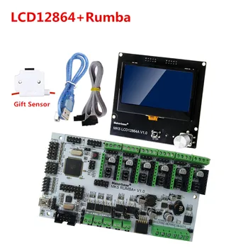 

3D printer control plate MKS Rumba Plus mainboard Rumba-board + 3d printer LCD display LCD12864A Rep Rap 12864LCD module
