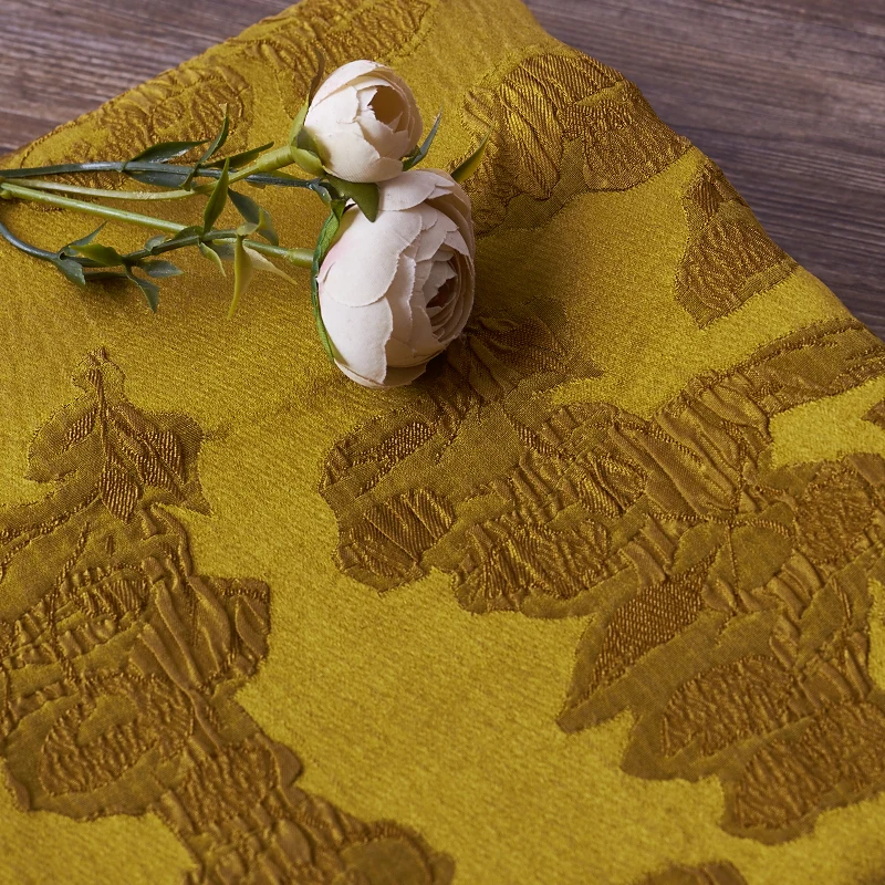 Высокое качество шелк эластичность tissu золотой шелк тутового шелкопряда жаккардовые материалы высокого качества халаты, платья, cheongsam, одежда ткань