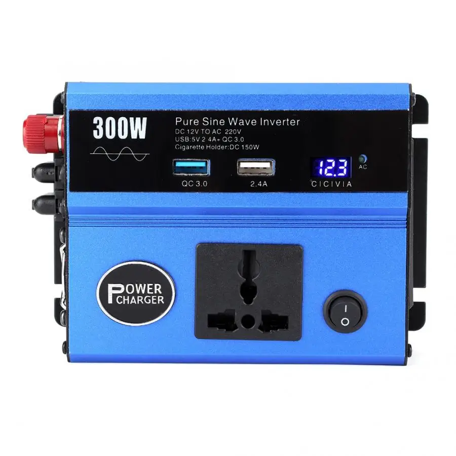 12V постоянного тока до 220V 300W синусоидальный инвертор разъем Мощность конвертер Смарт Зарядное устройство accesorios automovil авто аксессуары