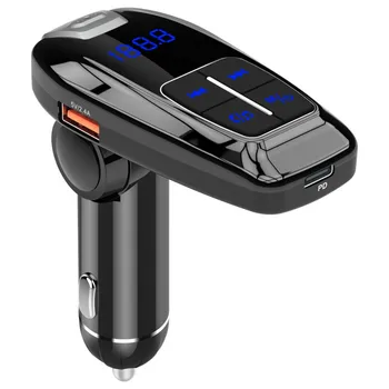 

Bluetooth 5.0 Handsfree Car Kit FM Transmitter Car MP3 Player PD3.0 Quick Charge For Phone Charging