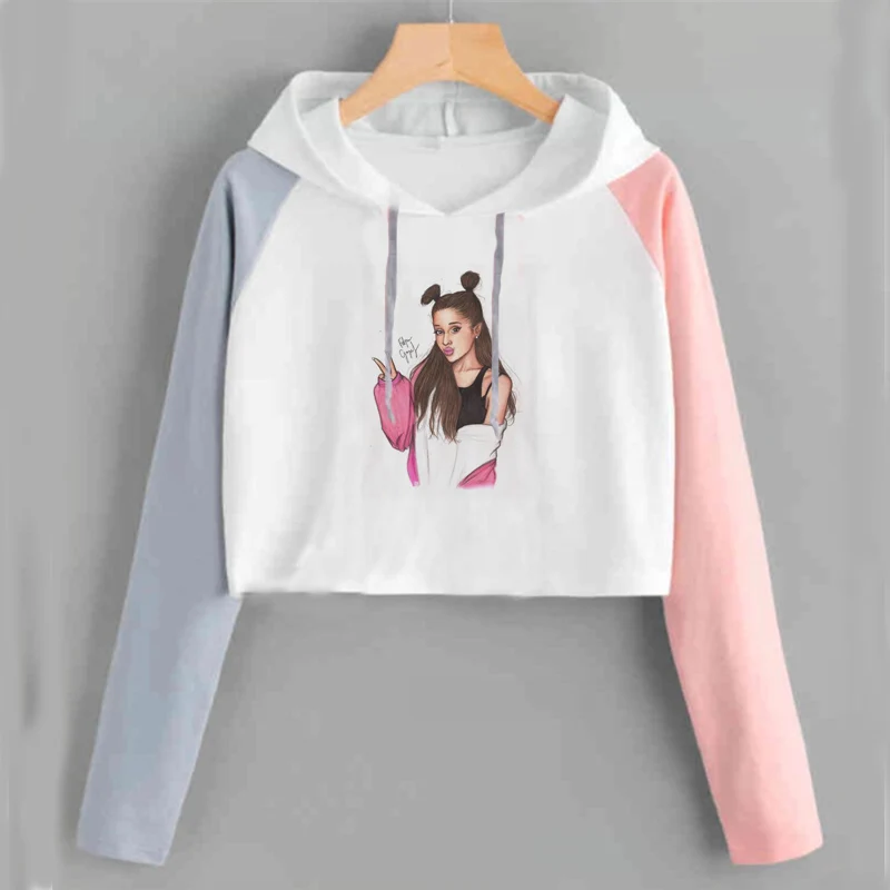 Ariana Grande Merch Thank U Next футболка женская розовая обрезная футболка подсластитель Тур нет слез слева плакать кольца семь футболка - Цвет: 20