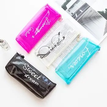 

500pcs Transparent Pencil Cases for girls Cute PVC cactus pen bag School Supplies Stationery pouch kawaii Pencil Box escolar