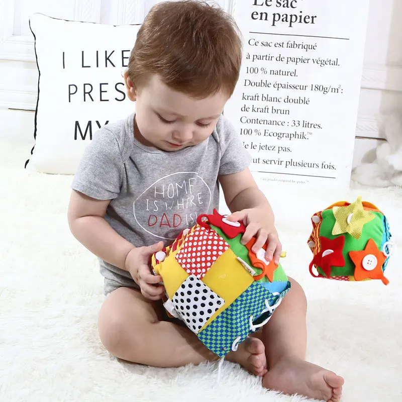 

Children Puzzle Magic Cube Baby Fabric Toys Dice Children Learn to Dress Early Educational Teaching Aid