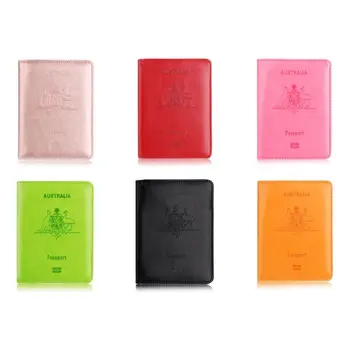 

Leather Passport Case Holder Australia Travel ID Credit Card Wallet Cover