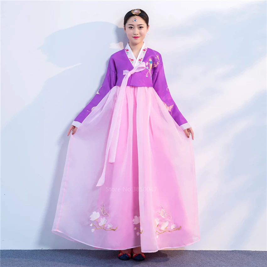 Orthodox Hanbok Folk Women Traditional Costume Korean Dress Elegant Princess Palace Costume Korea Emboridery Wedding Party