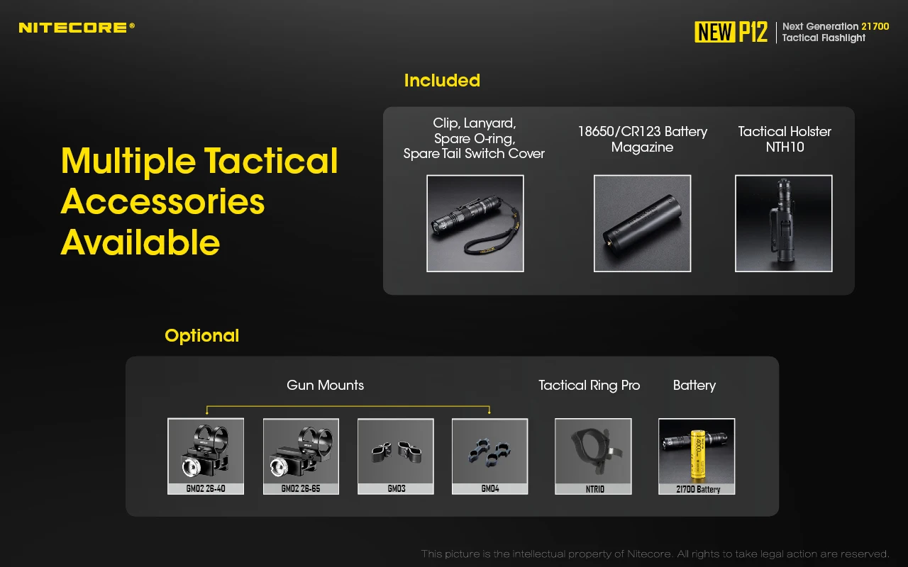 NITECORE P12 открытый водонепроницаемый тактический фонарь CREE XP-L HD V6 светодиодный 1200 люмен с кобура для быстрого извлечения оружия