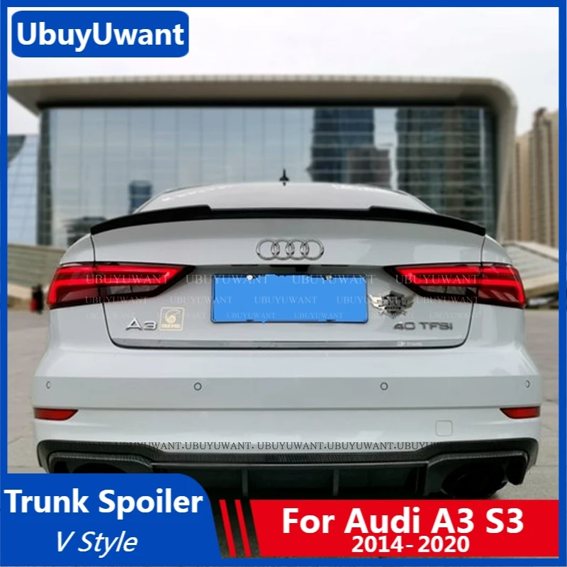 UBUYUWANT V Стиль задний багажник спойлер для Audi A3 седан S3 8V 2014-2020 ABS Пластик украшение