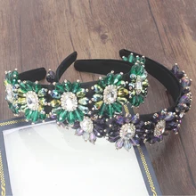 Модный драгоценный камень бисер винтажный женский цветок Барокко хорошее качество ободок для волос Роскошная жемчужная заколка для невесты ювелирные изделия