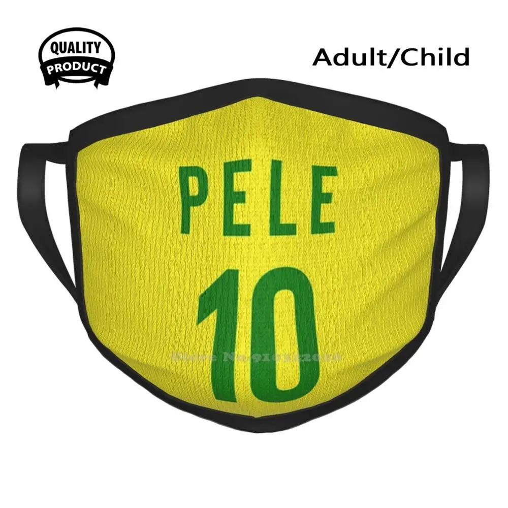 

Pele - 10 Designer Black Breathable Reusable Mouth Mask Pele Brazil Football Club Soccer Kit Store Fixtures Facemask Lockdown